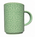 Starbucks mint green floral tile 12 oz mug front on white background