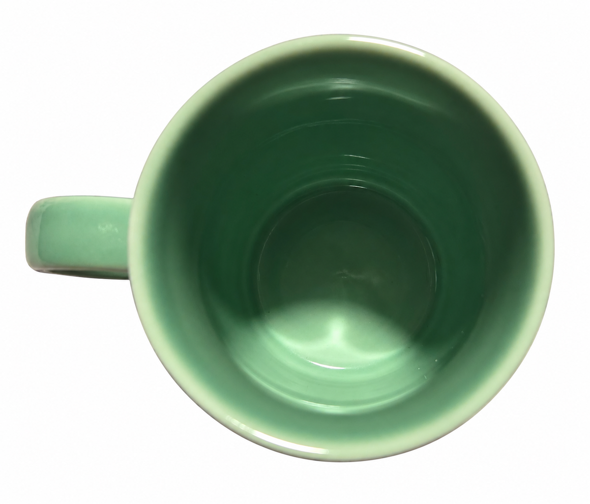 Starbucks mint green floral tile 12 oz mug interior on white background