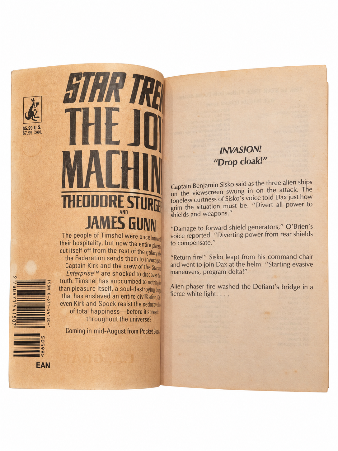 Time's Enemy inside cover and opening excerpt