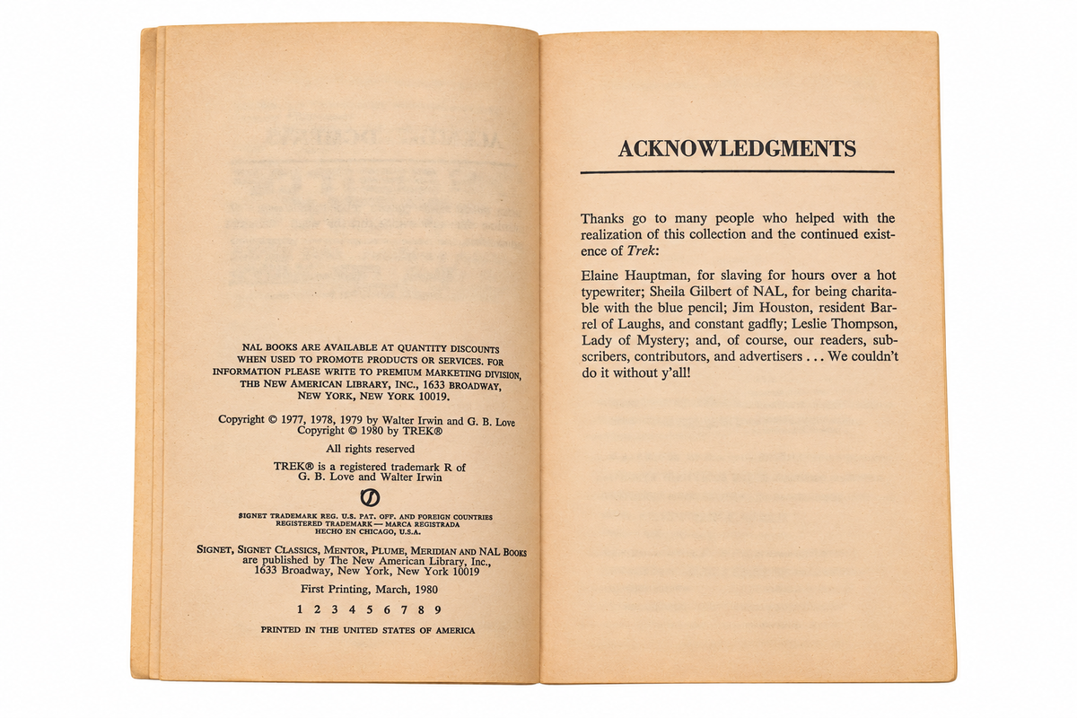 The Best of Trek 2 March 1980 first printing copyright page
