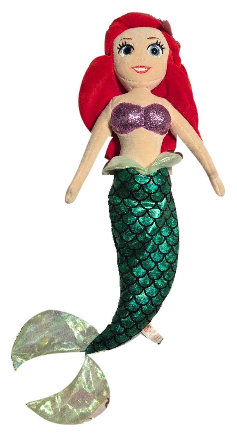 Ty Sparkle Ariel plush front view on white background