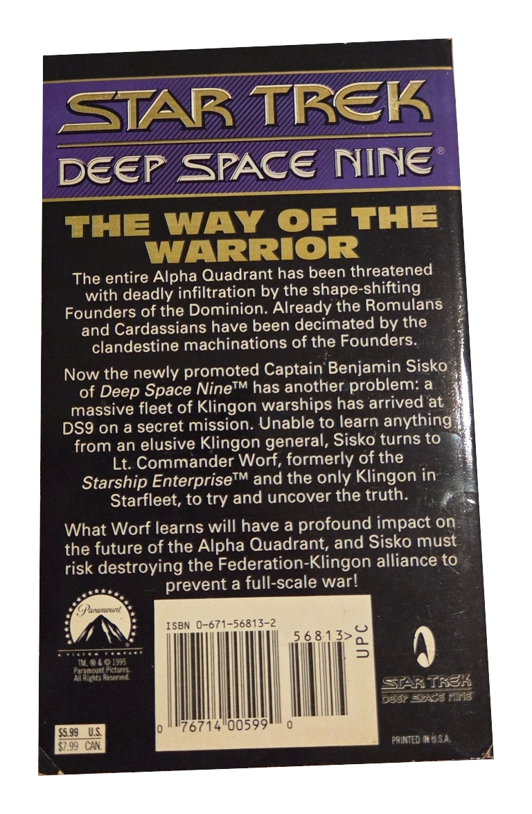 The Way of the Warrior by Diane Carey - back cover, actual pre-owned copy